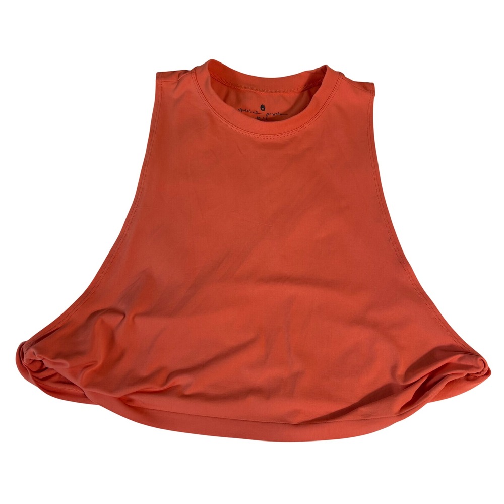 Spiritual Gangster Womens Muscle Tank Top Coral Orange Hamsa Logo ML